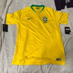 Nike Brazil Yellow and Green Soccer Jersey